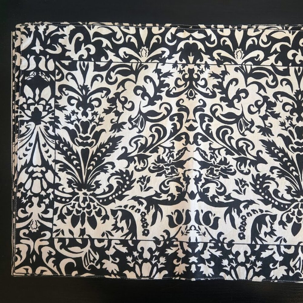 Set of four City Chic cotton cream and black‎ paisley placemats